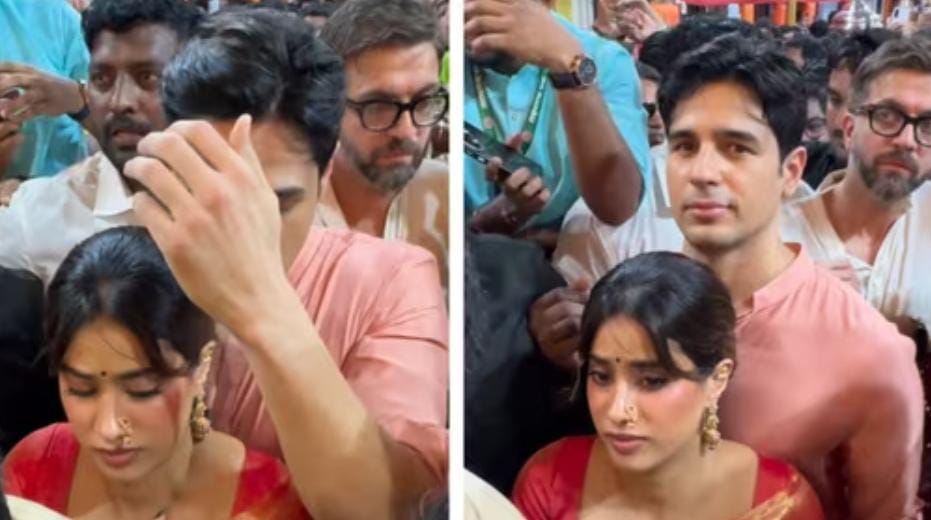 গণেশ আরাধনায় অস্বস্তির মুখে জাহ্নবী , ঢাল হয়ে দাঁড়ালেন সিদ্ধার্থ