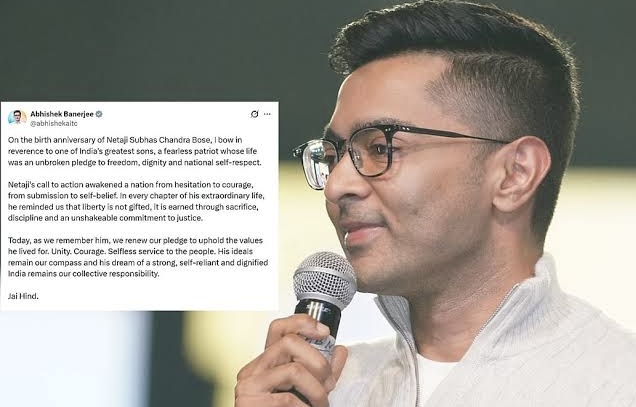 নেতাজির জন্মবার্ষিকী, শ্রদ্ধা জানালেন অভিষেক বন্দ্যোপাধ্যায়