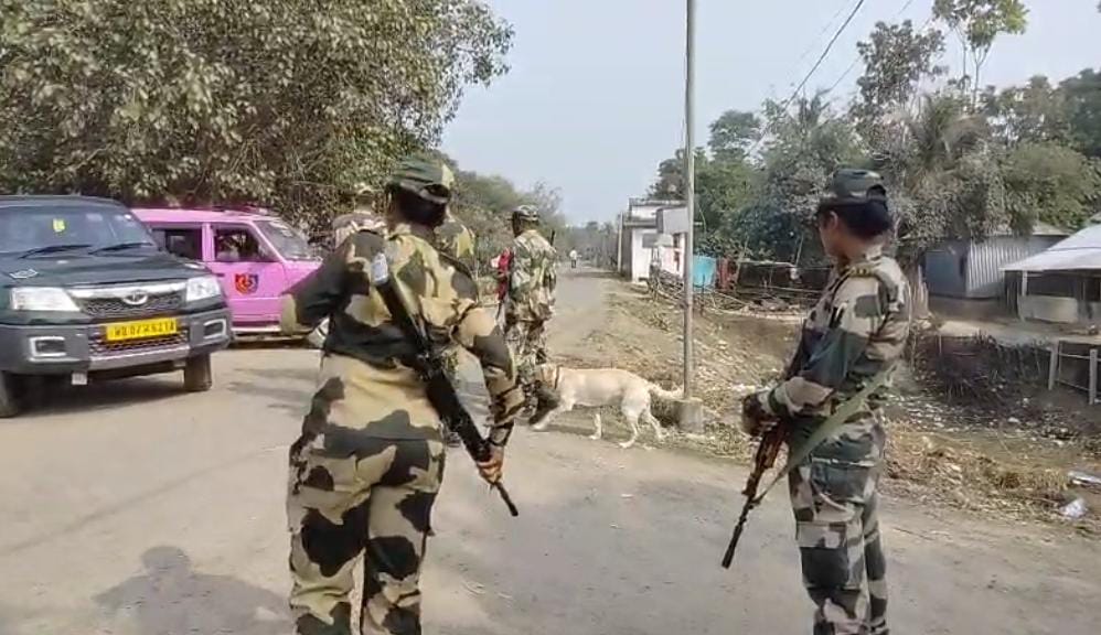 প্রজাতন্ত্র দিবস উপলক্ষ্যে কড়া নজরদারি পুলিশের , নদীয়ায় বাংলাদেশি সীমান্তে বিএসএফের নাকা চেকিং