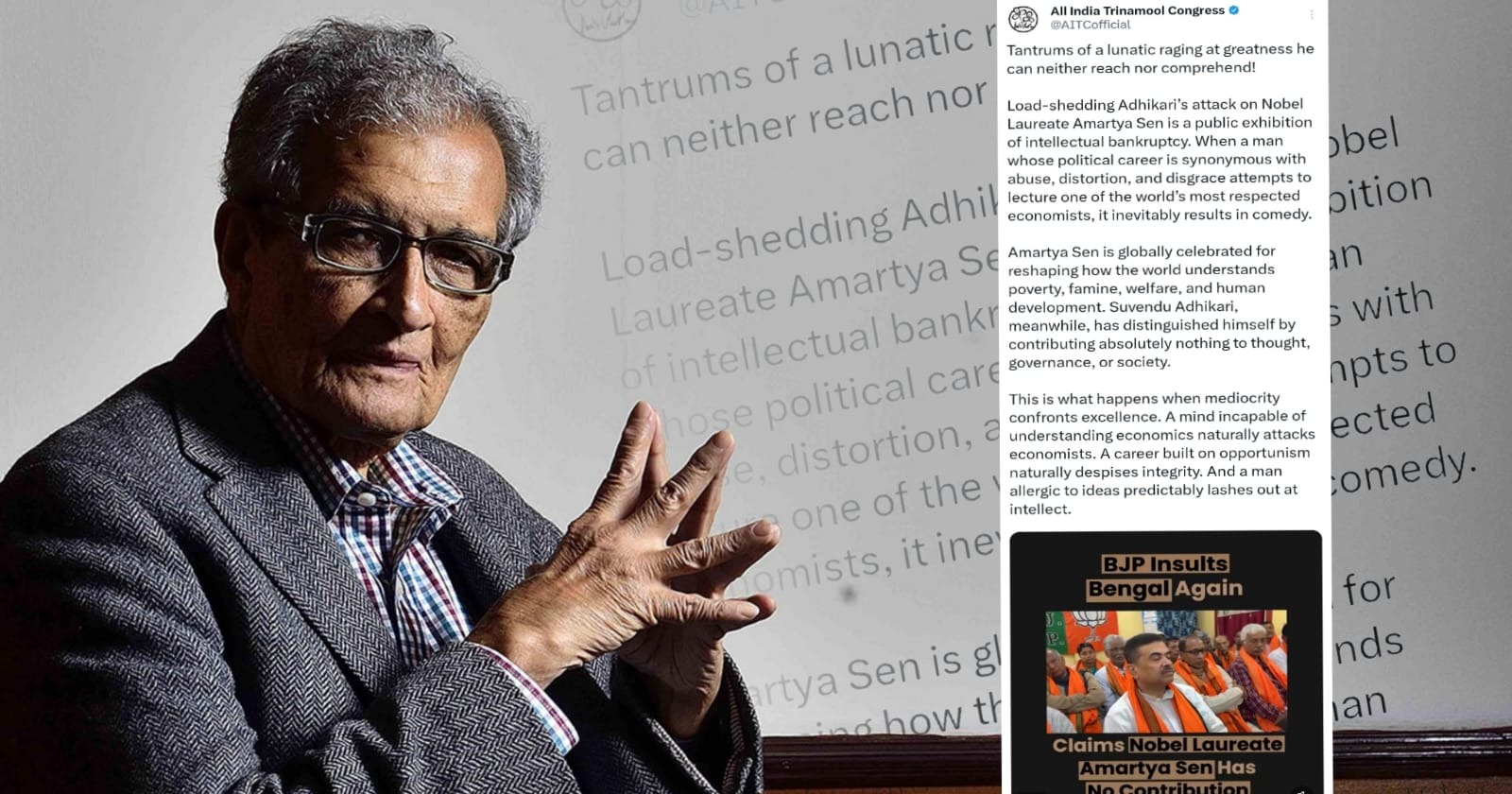 SIR নিয়ে অমর্ত্য সেনের মন্তব্যে রাজনৈতিক ঝড়, শুভেন্দুর আক্রমণের পাল্টা জবাব তৃণমূলের