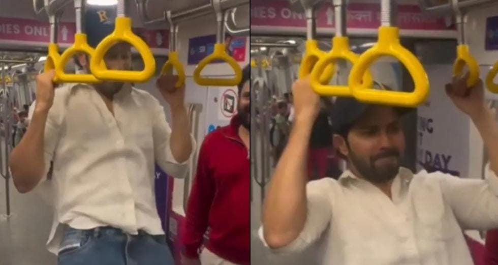 মেট্রোর হাতল যেন দোলনা , হিরোগিরি দেখাতে গিয়ে তুমুল সমালোচনার মুখে বরুণ ধাওয়ান