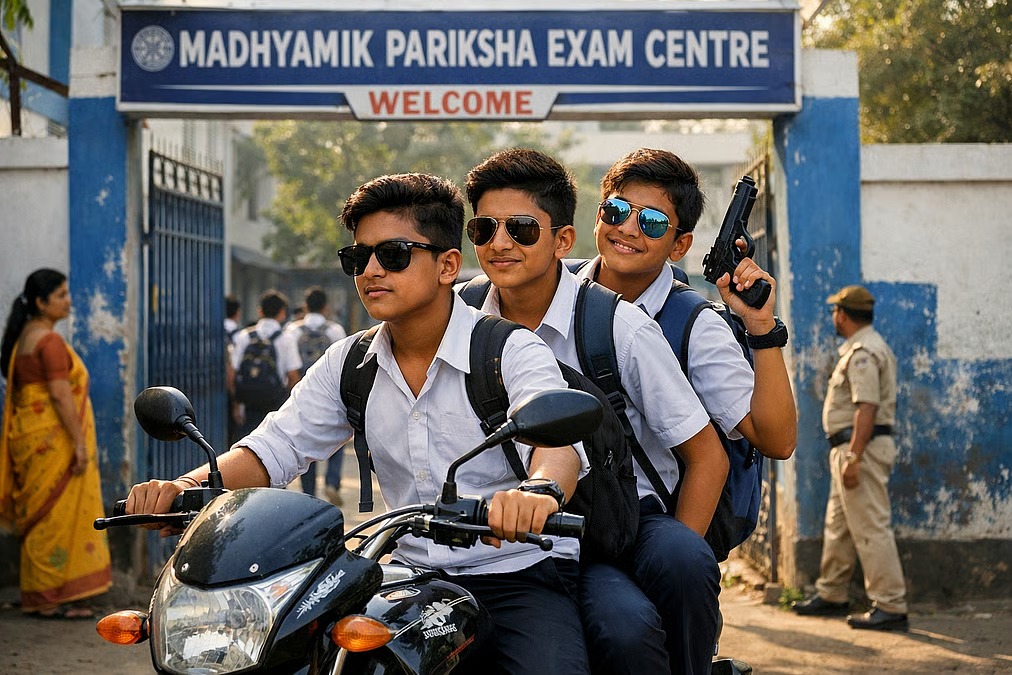 মাধ্যমিকের পরীক্ষায় বন্দুক হাতে পরীক্ষার্থী , হুলুস্থুল কাণ্ড পূর্ব বর্ধমানে