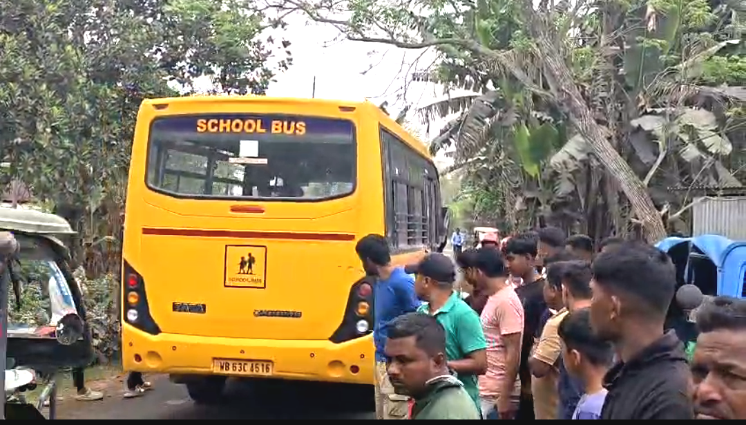 বেসরকারি স্কুল বাসে ই-অটোর ধাক্কা! দুমড়েমুচড়ে গেল যান, আহত এক মহিলা