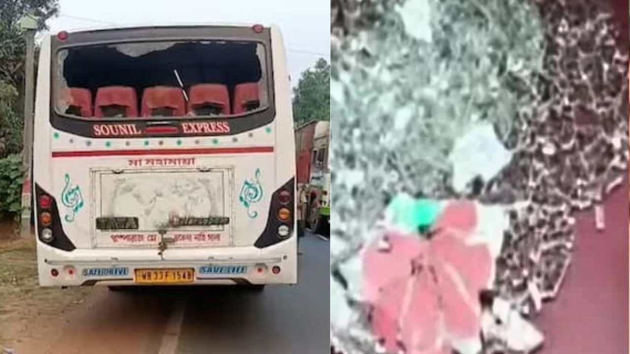 মোদির ব্রিগেড সভার আগে উত্তেজনা , বেলদায় বিজেপির বাসে হামলা