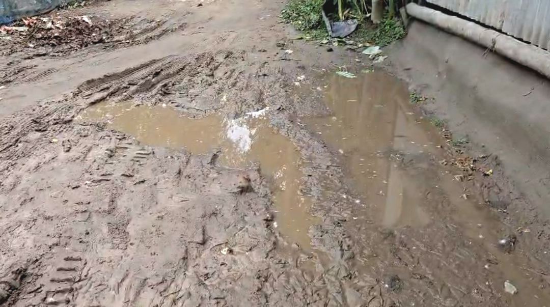 অল্প বৃষ্টিতেই চলাচলের অযোগ্য পথ! প্রশাসনের উদাসীনতায় ক্ষুব্ধ মাথাভাঙার বাসিন্দারা