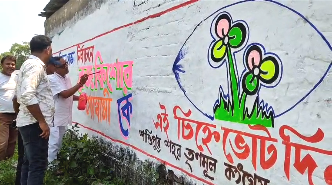 ‘জয় শুধু সময়ের অপেক্ষা!’ শান্তিপুরে ব্রজ কিশোরের সমর্থনে দেওয়াল লিখন ও প্রচারে ঝড় তৃণমূলের