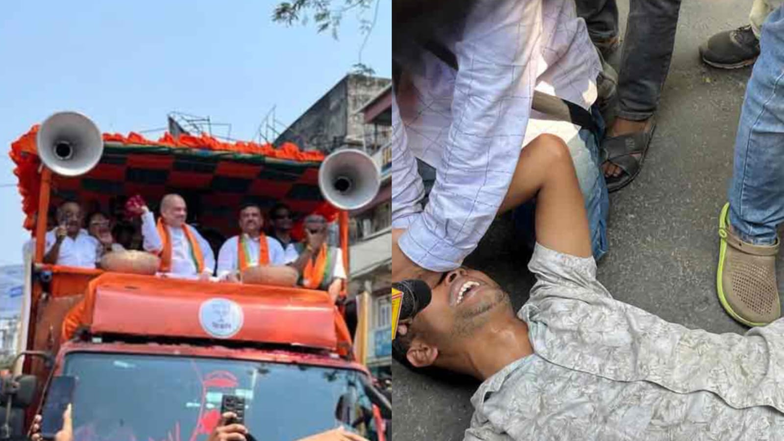 মমতার বাড়ির সামনে শাহ-শুভেন্দুর রোড শো ঘিরে বিক্ষোভ , বদলাতে হল যাত্রাপথ