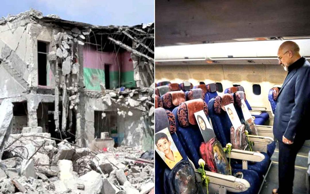 বিমানের সিটে রাখা ছবিসহ স্কুলব্যাগ , ইসলামাবাদে ইরানের সঙ্গী যুদ্ধে নিহিত মিনাবের শিশুরা