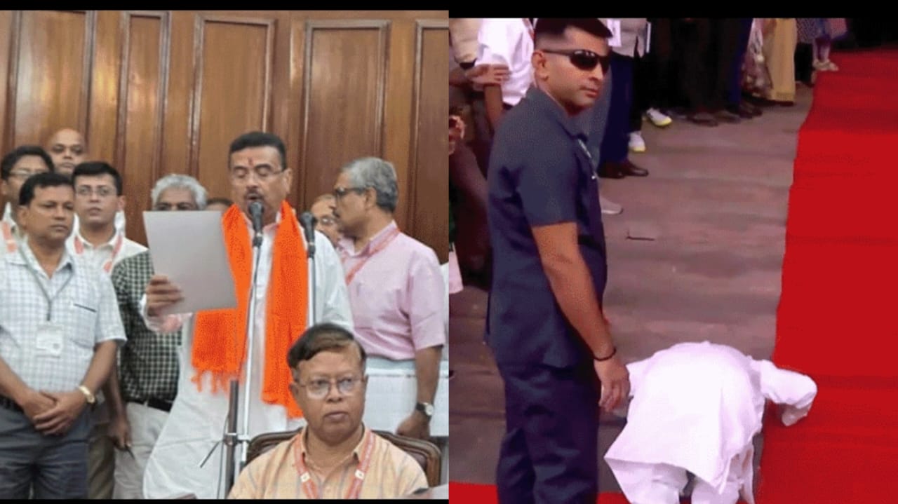 বিধানসভায় প্রবেশের আগে প্রণাম শুভেন্দুর , ভবানীপুরের বিধায়ক হিসেবে শপথ গ্রহণ