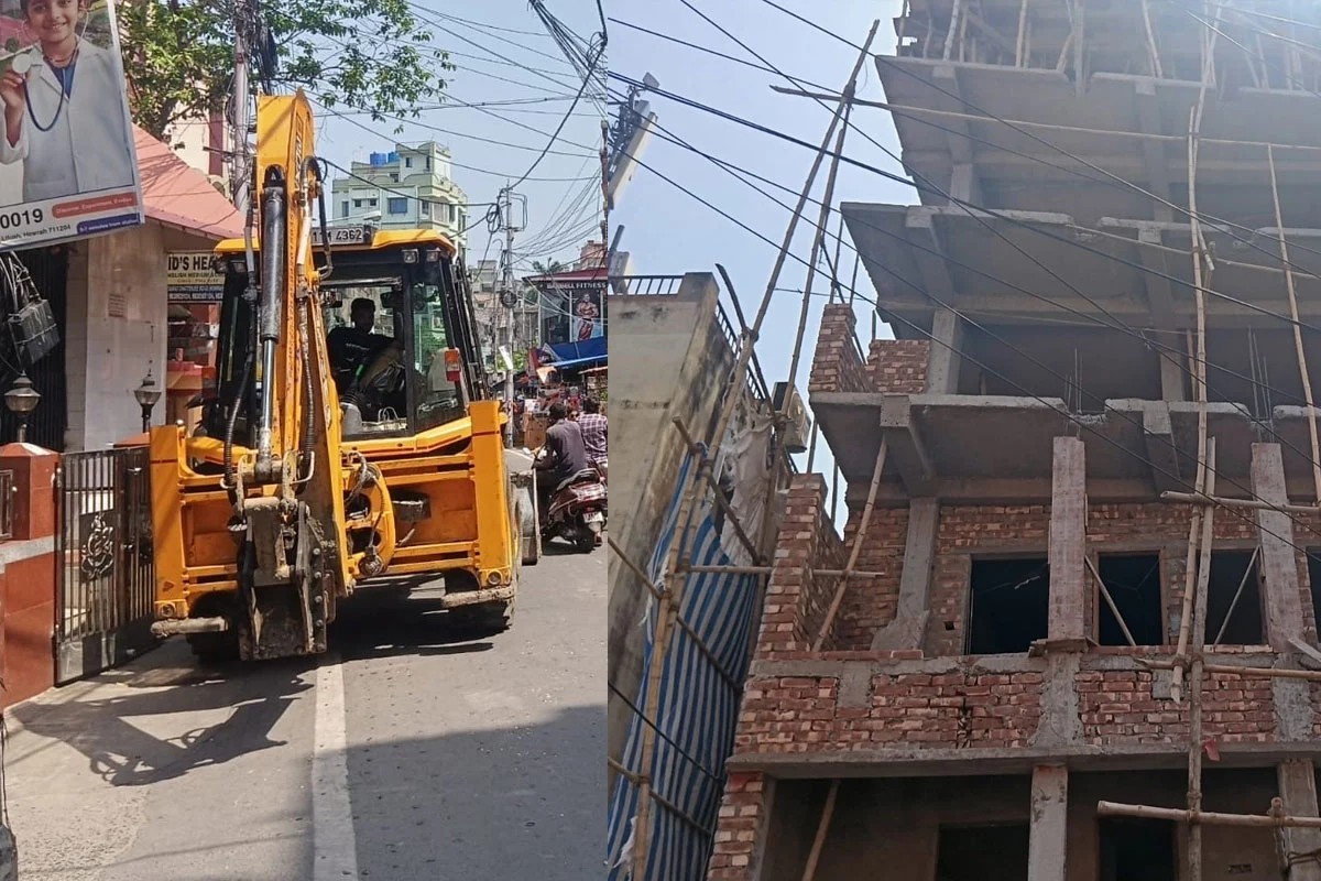 হাওড়াতে বুলডোজার অ্যাকশন , ভেঙে দেওয়া হল বেআইনি ৬ তলা নির্মাণ