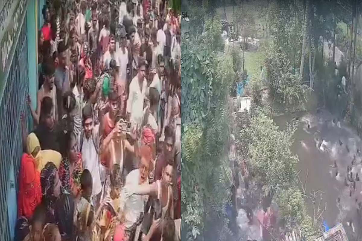 থানায় হামলা করে জাহাঙ্গিরকে ছড়ানোর চেষ্টা , কেন্দ্রীয় বাহিনীর তাড়া খেয়ে পুকুরে ডুব পুষ্পা ফ্যানদের