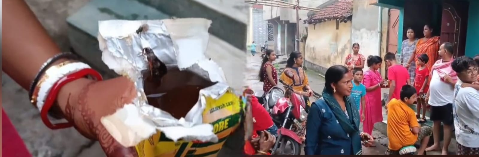 বিয়েবাড়ির ফ্রুটির প্যাকেটে জীবন্ত পোকার অভিযোগ , চাঞ্চল্য জামুড়িয়ায়