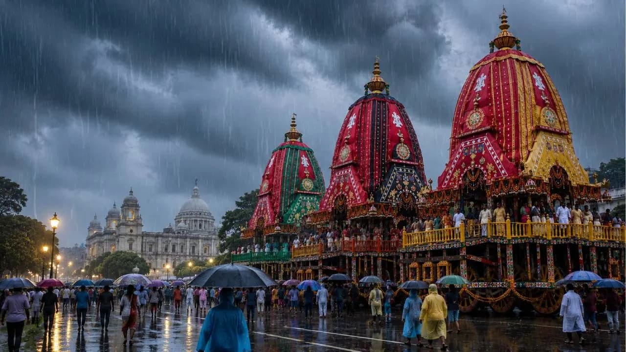 বৃষ্টির মধ্যেই ভক্তির জোয়ার, পুরীতে রথের রশি টানতে লক্ষ লক্ষ মানুষের ভিড়