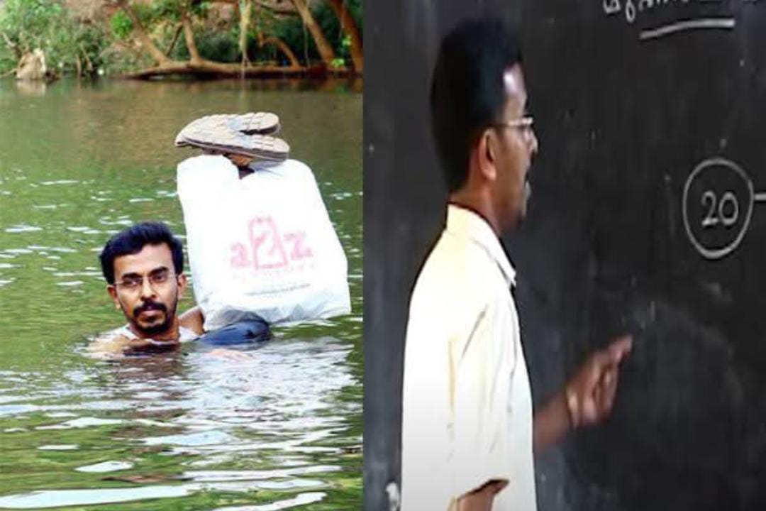 রোজ দেড় কিলোমিটার সাঁতরে নদী পারাপার , শিক্ষা প্রসারের উদ্দেশ্যে অদম্য লড়াই যোদ্ধা শিক্ষকের