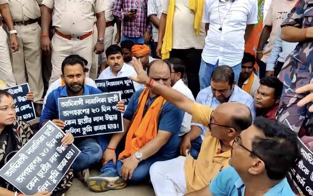 সপ্তম শ্রেণির কিশোরীর দেহ উদ্ধার, থানার সামনে বিজেপি বিক্ষোভে উত্তেজনা