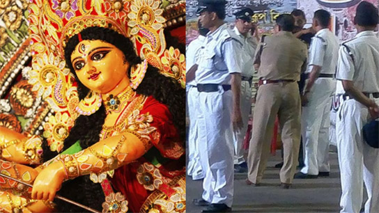 সোনার গয়নায় সেজে দেবী, নজরদারিতে উত্তর কলকাতার ১৩ পুজো মণ্ডপ