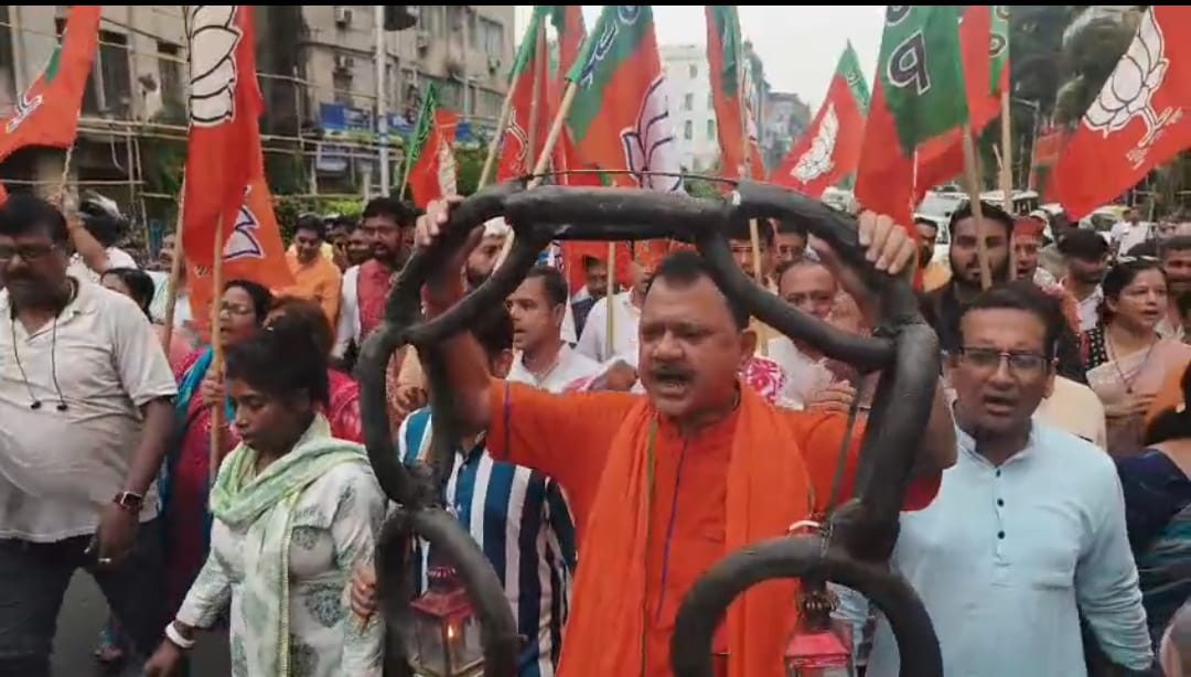 নাগরাকাটা হামলার প্রতিবাদে সারা রাজ্যে বিজেপির বিক্ষোভ , মুখ্যমন্ত্রীর কুশপুতুল দাহ কলকাতায়