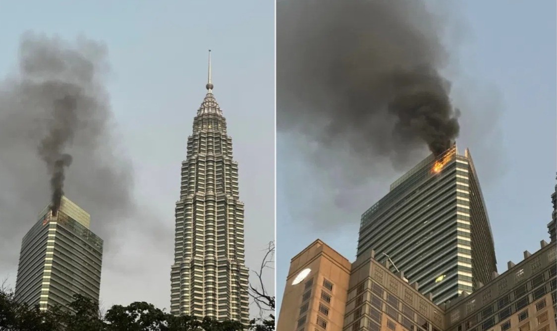 বিধ্বংসী আগুন মালয়েশিয়ার পেট্রোনাস টাওয়ার ৩-তে