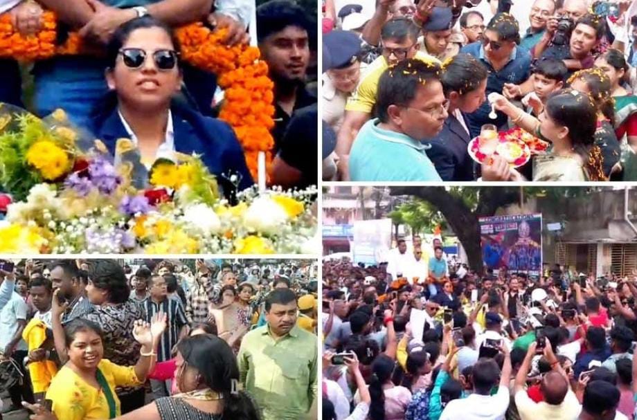 রিচার বিশ্বজয় , বঙ্গকন্যার ঘরে ফেরার আনন্দে উৎসবের আমেজ , সেজে উঠেছে শিলিগুড়ি