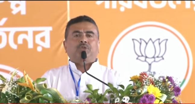 আমার পাড়া তৃণমূল ছাড়া , মোদির মঞ্চে মমতাকে উৎখাতের ডাক শুভেন্দুর