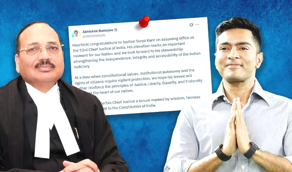দেশের ৫৩তম প্রধান বিচারপতি সূর্য কান্ত, শুভেচ্ছাবার্তা অভিষেক বন্দ্যোপাধ্যায়ের