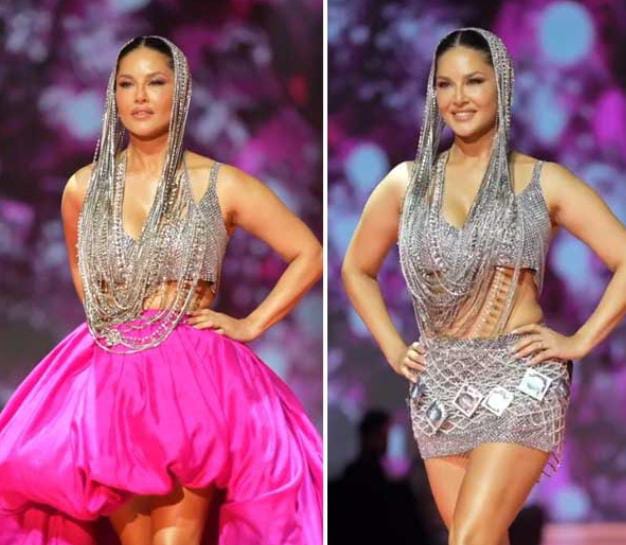 সুরক্ষা সবচেয়ে গুরুত্বপূর্ণ , গর্ভনিরোধক দিয়ে বানানো পোশাকে মঞ্চ মাতালেন সানি