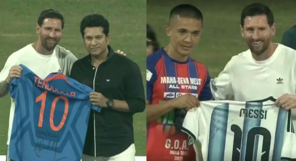 মেসির হাতে সচিনের জার্সি , সুনীলের সঙ্গে সাক্ষাৎ , জমজমাট মুম্বই সফর লিওর