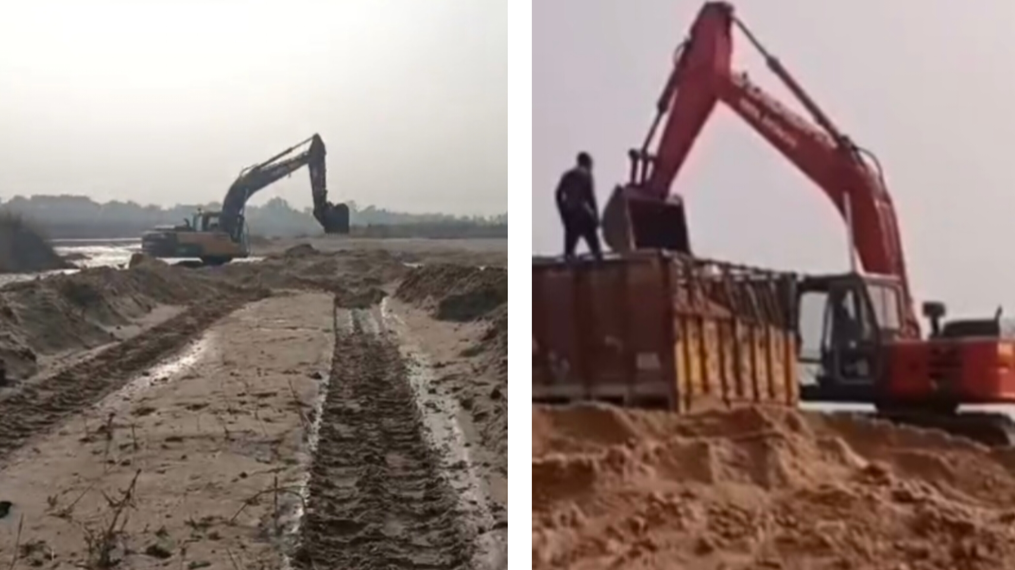 অজয় নদে অবৈধ খননের রমরমা , প্রশাসনের নীরবতায় মাথায় হাত কৃষকদের