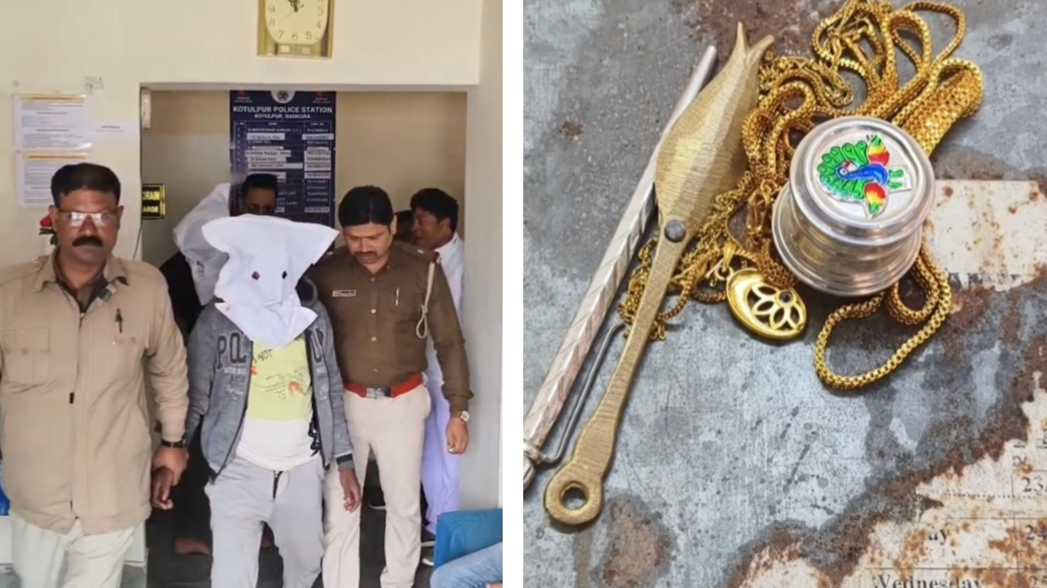 কোতুলপুরে গৃহস্থের বাড়িতে চুরির কিনারা , পুলিশের জালে দুই দুষ্কৃতী