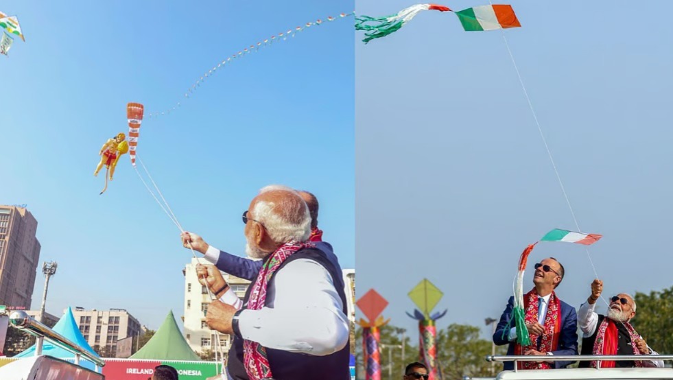 সবরমতীর ধারে কাইট ফেস্টিভ্যাল, ঘুড়ি ওড়ালেন মোদি ও জার্মান চান্সেলার